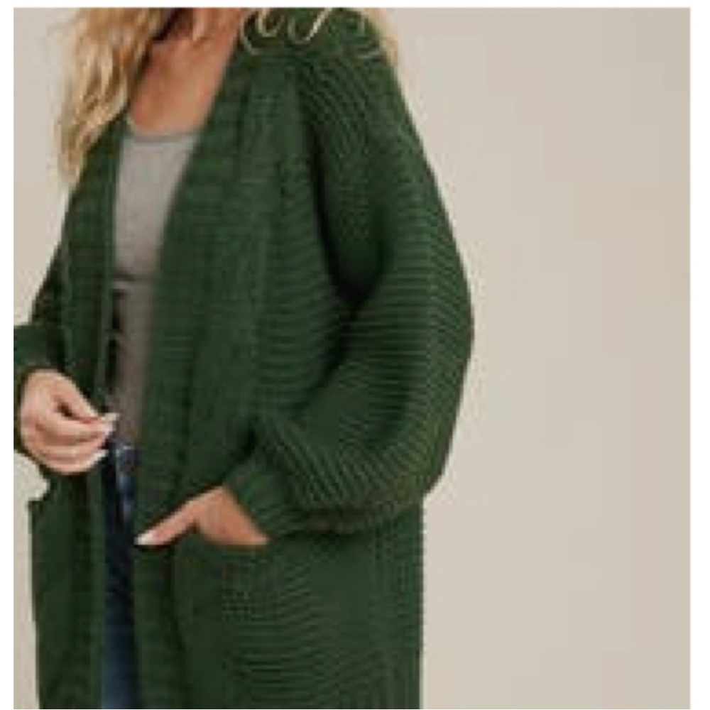 New green blazer cardigan